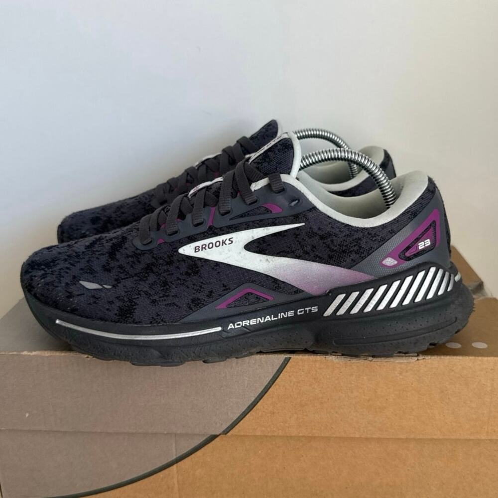 Brooks Adrenaline 23 Grey/Teal Women’s Running Sneakers - SZ 8 - Picture 4 of 15